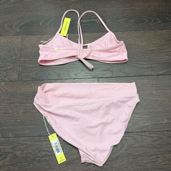 Summersalt Women’s 6 Light Pink High Dive Swim Top Classic Turn Down Bottom Swim - Picture 3 of 3